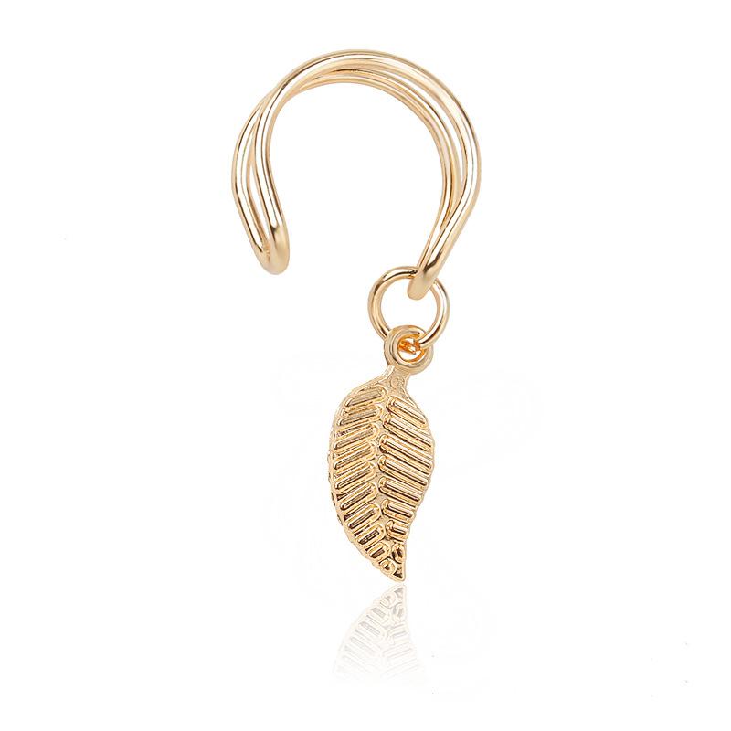 TBFashion Whispering Leaf Gold Tone Ear Cuff