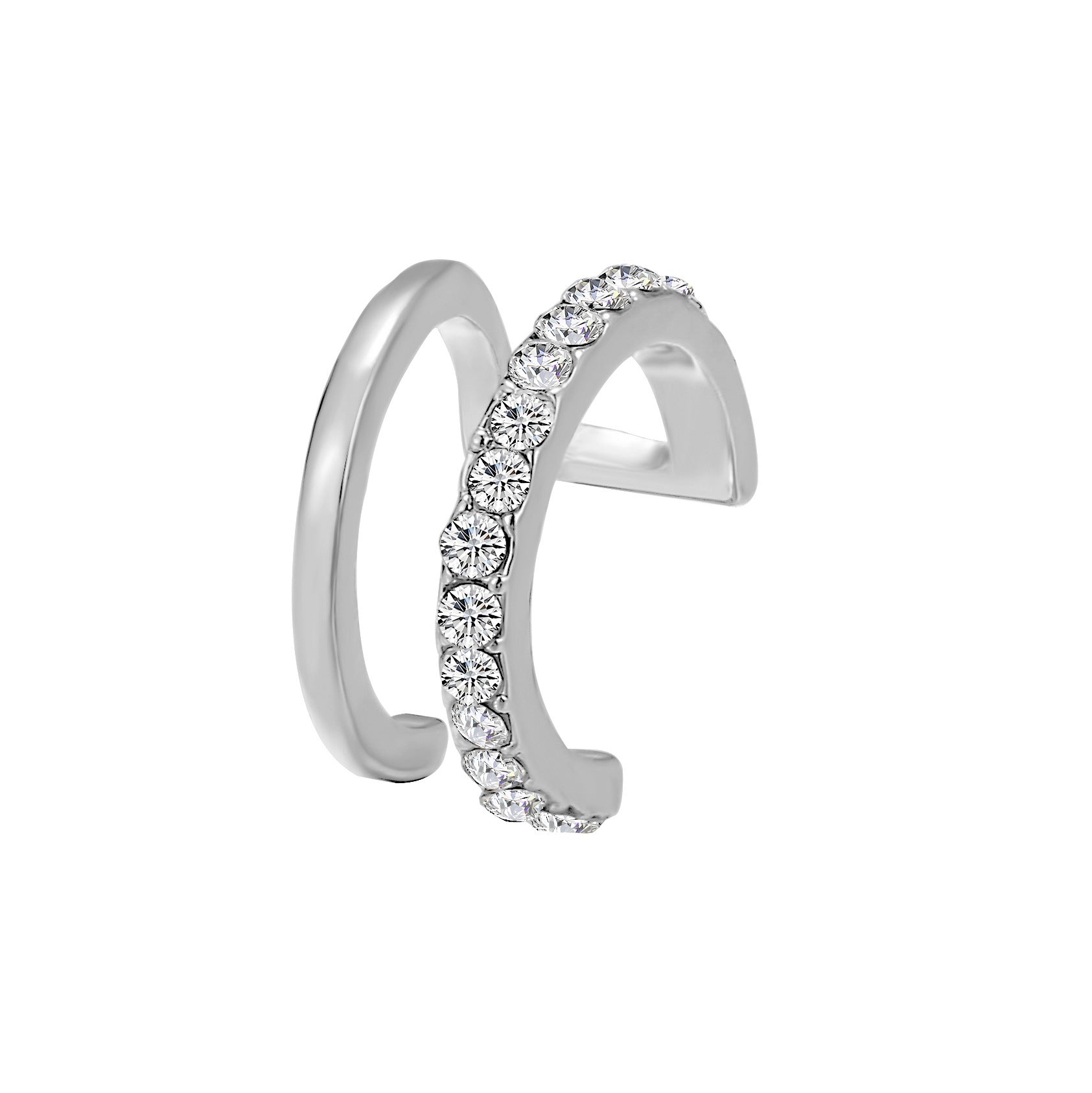 TB Luxe Pavé Rhinestone Double Band Ear Cuff