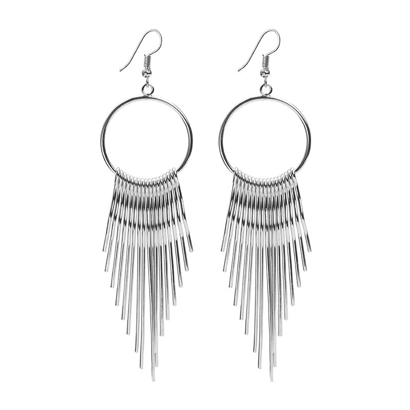 Kinetic Cascade Silver Dangle Earrings