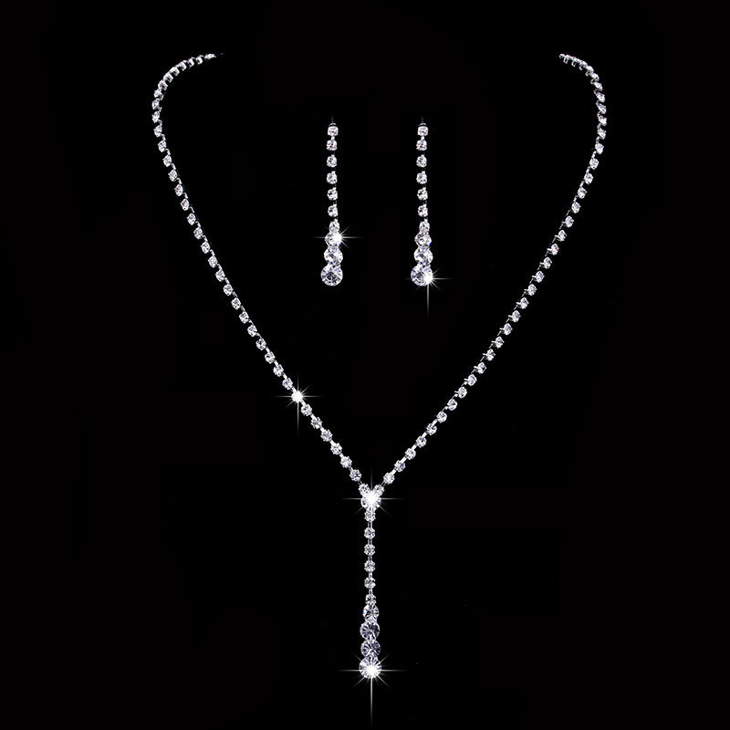 TBFashion Radiant Bridal Crystal Drop Jewelry Set