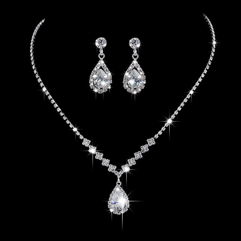 TBFashion Celestial Radiance Bridal Teardrop Rhinestone Jewelry Set