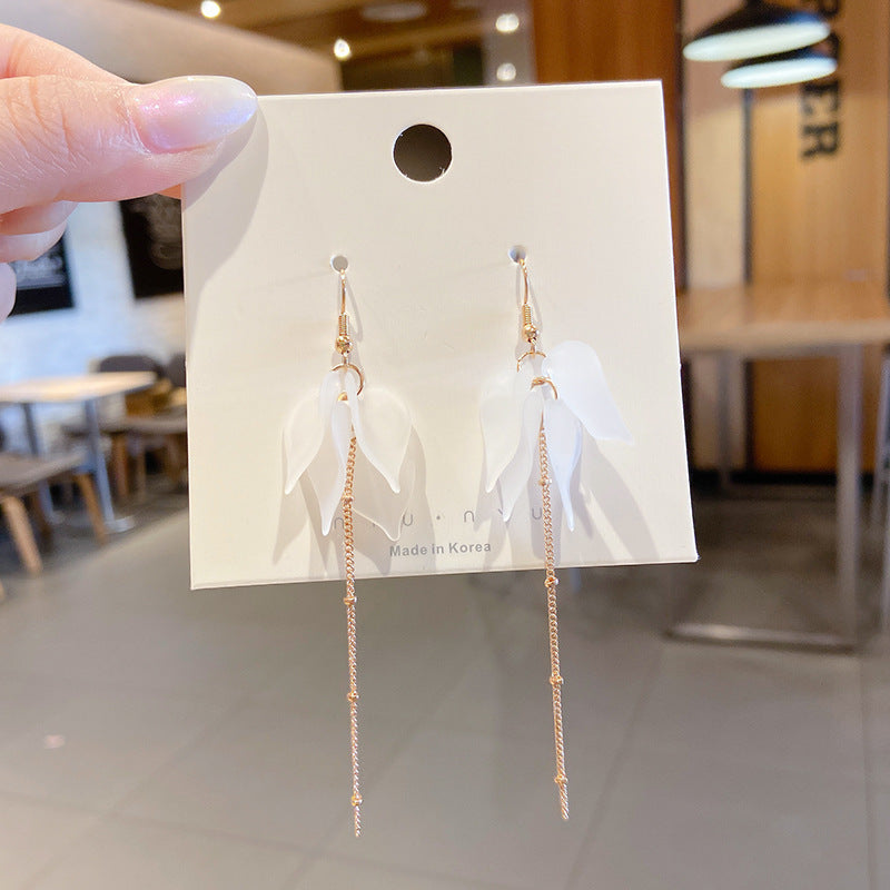 Ethereal Petal Cascade Drop Earrings