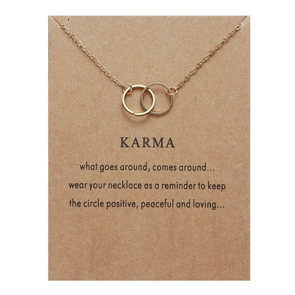 TB Karma Intertwined Circles Gold Necklace