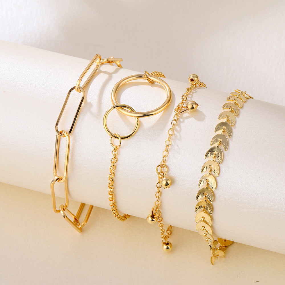 TB Golden Layers Stackable Bracelet Set