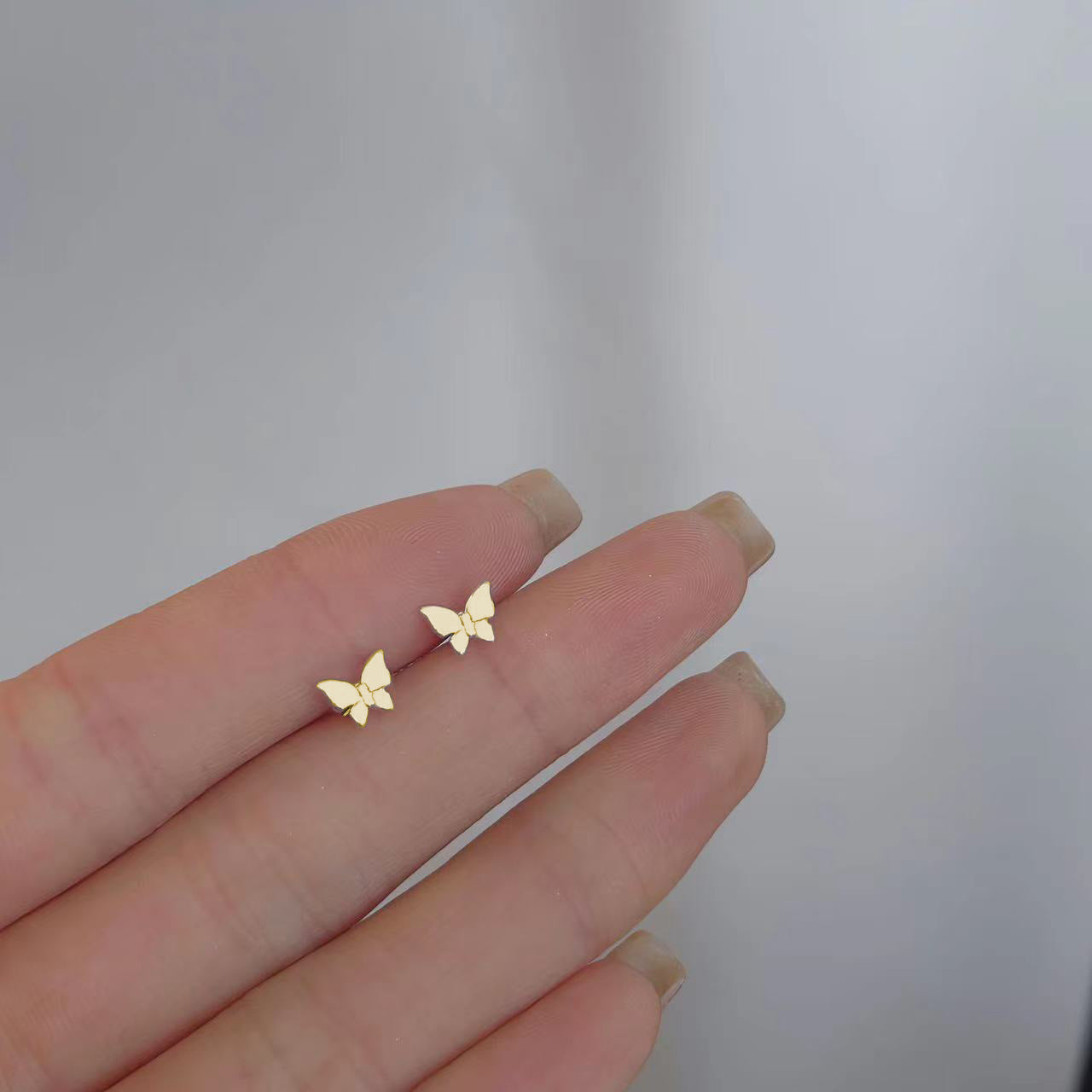 Nihao Gilded Butterfly Whisper Studs | 925 Sterling Silver