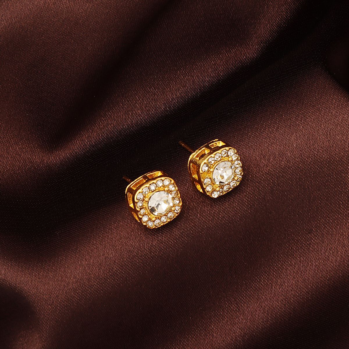 TBFashion Dazzling Halo Zircon Stud Earrings