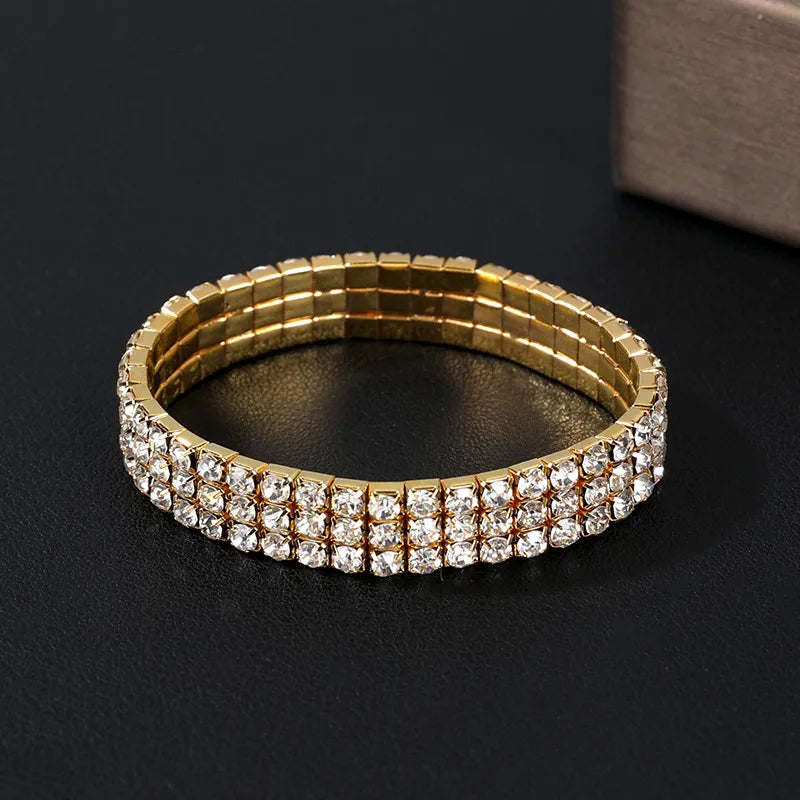 TB Gilded Radiance Triple Row Crystal Bracelet