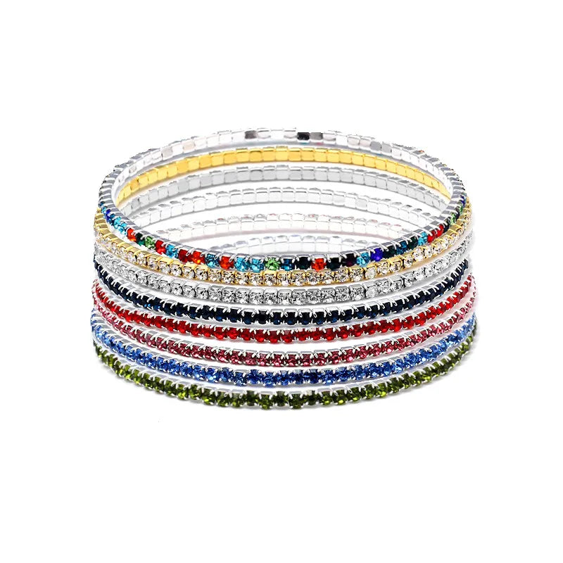 TB Radiant Crystal Stackable Coil Bracelets
