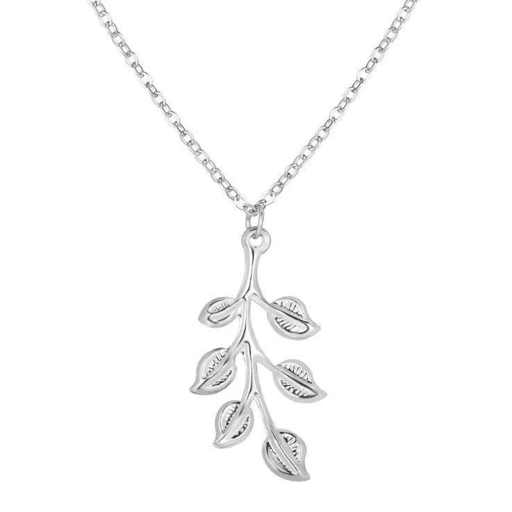 TB Glistening Leaf Vine Pendant Necklace