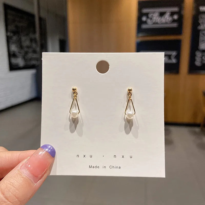 TB Minimalist Pearl Drop Earrings