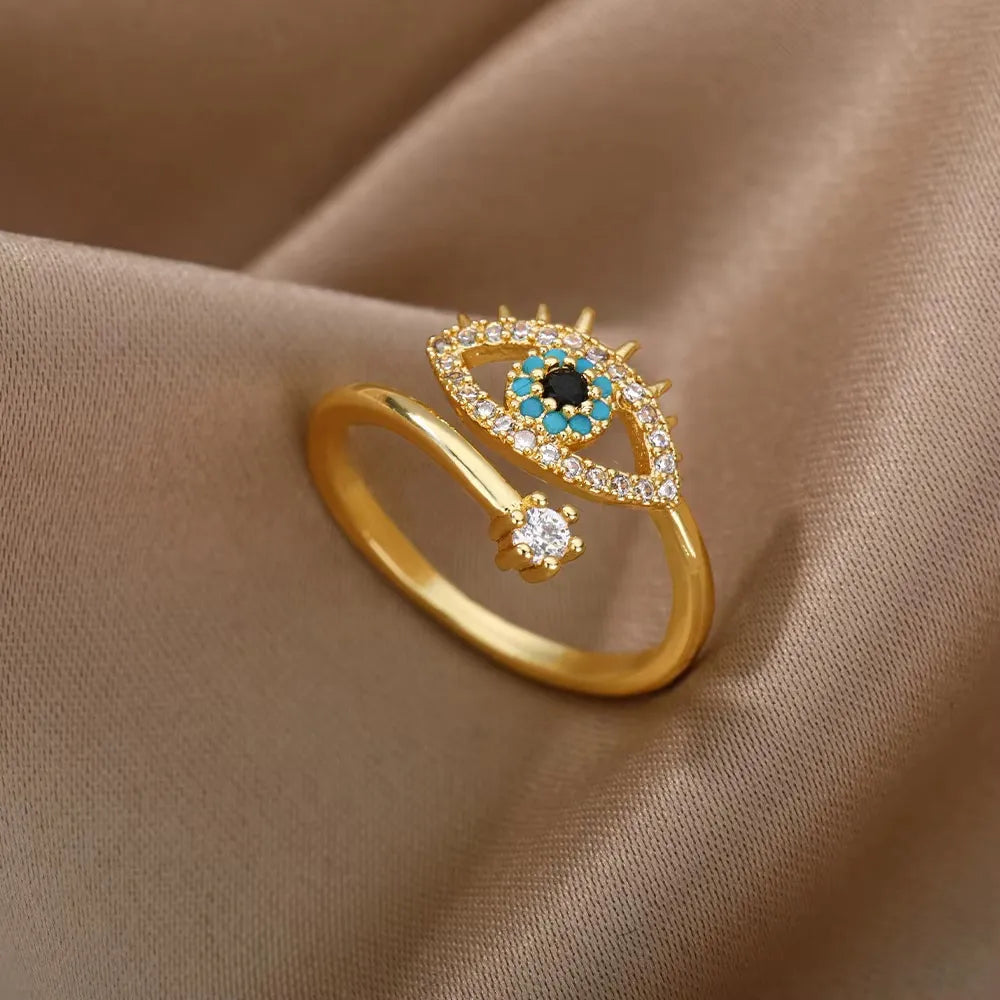 TB Celestial Gaze Gold Plated Adjustable Ring