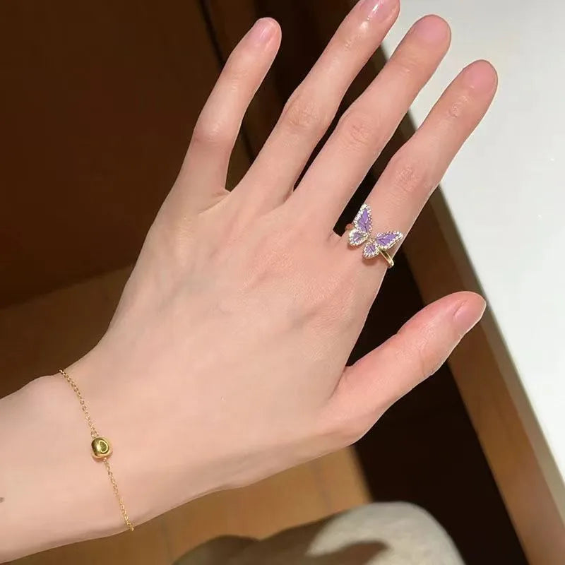 TB's Dainty Lavender Butterfly Sparkle Ring