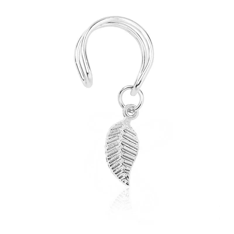 TB Enchanted Leaf Silver Ear Cuff